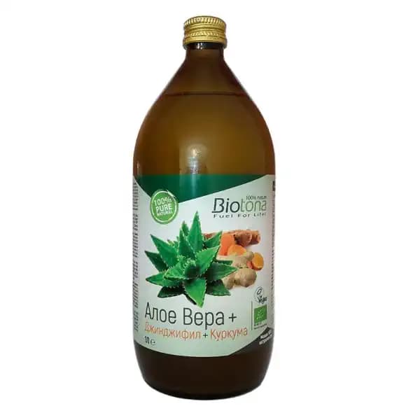 Био сок от алое вера, куркума и джинджифил, 1000 мл